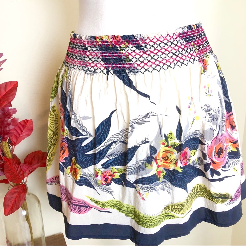 Kimchi Blue silk floral skirt